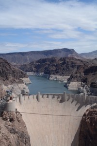 The Hoover Dam image taken from the Mike O'Callaghan-Pat Tillman Memorial Bridge